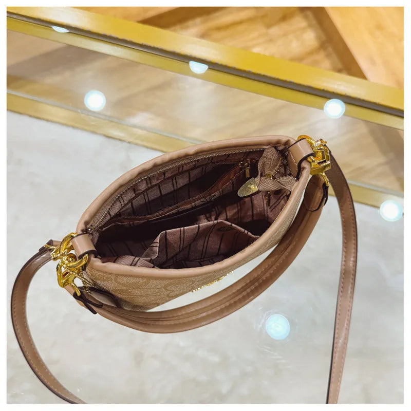 Luxury Monogram Pattern Shoulder Bag & Crossbody Purse with Matching Charm
