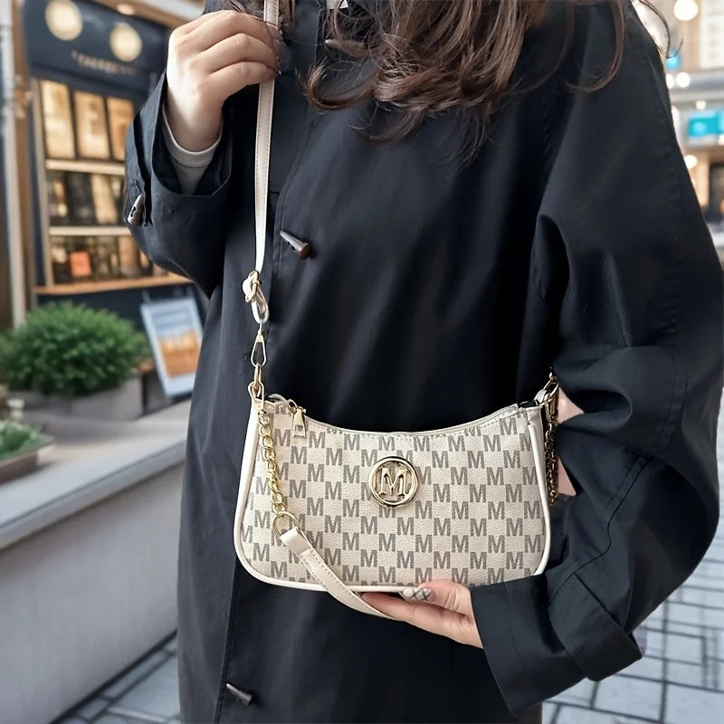 Trendy Monogram Chain Shoulder Bag
