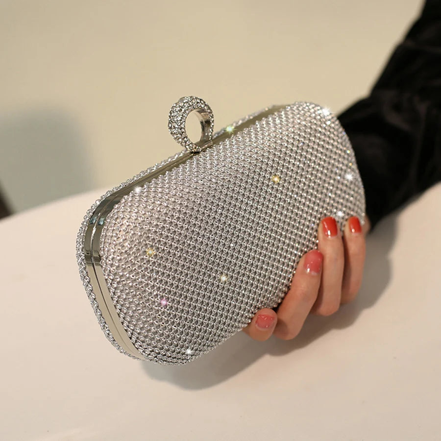 Glamorous Rhinestone Crystal Evening Clutch & Party Purse