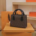 Classic Monogram Print Structured Tote and Handbag with Top Handles